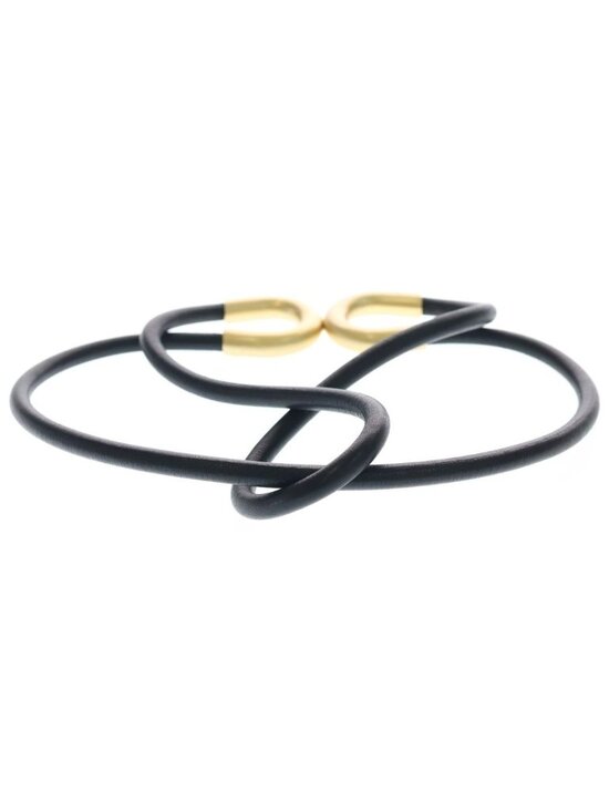 Chanel CC Logo Leather Belt Plated Black Gold main image 5